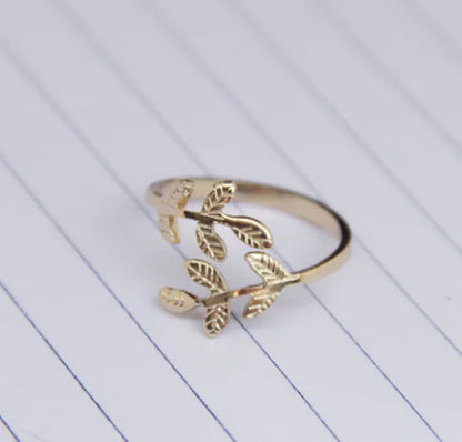 Open Ring, Leaf Ring, Olive Branch Ring