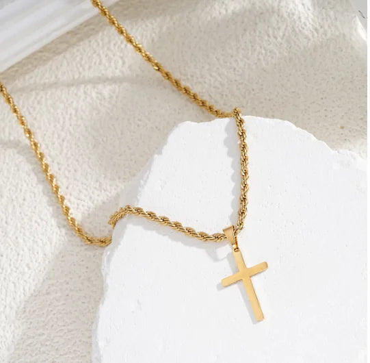 Stainless Steel Cross Chain Necklace
