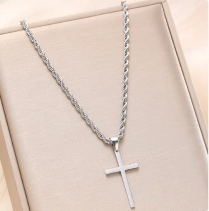 Stainless Steel Cross Chain Necklace