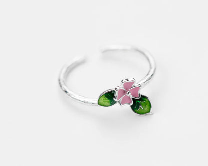 Floral Open Ring, Finger Ring, Silver Ring