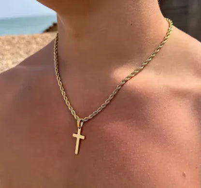Stainless Steel Cross Chain Necklace