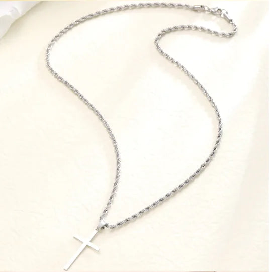 Stainless Steel Cross Chain Necklace