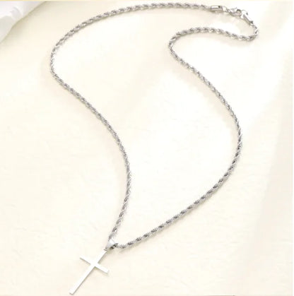 Stainless Steel Cross Chain Necklace