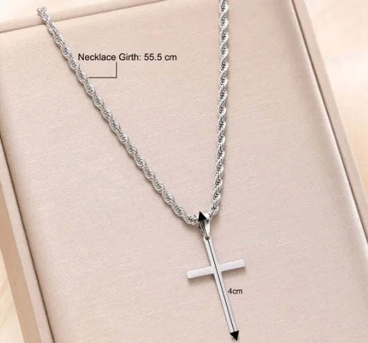 Stainless Steel Cross Chain Necklace
