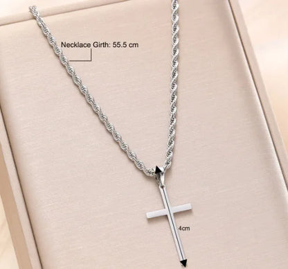 Stainless Steel Cross Chain Necklace