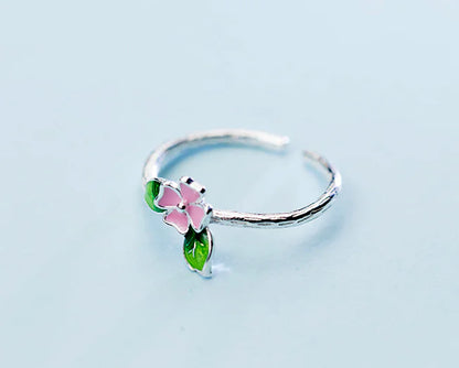 Floral Open Ring, Finger Ring, Silver Ring